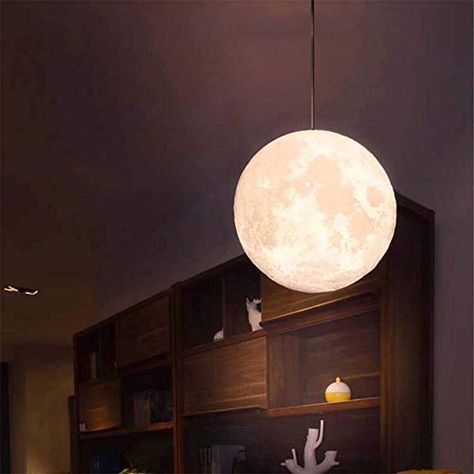 Planet Lights, Moon Ceiling Light, Planet Ceiling, Sensory Corner, Lantern Restaurant, Moon Pendant Light, House Fever, Galaxy Bedroom, Mini Cafe