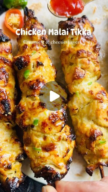 Dr Nadia Aquil | Recipe Developer on Instagram: "New and modified version of my famous malai tikka   Creamiest cheesy chicken Malai Tikka #malaitikkaboti #malaitikka  Do give it a try once and I’m sure u won’t be disappointed  Ingredients  ✔️Boneless chicken in cubes 450  gms  ✔️Ginger & garlic paste 1 heaped tablespoon  ✔️Salt to taste  ✔️Black pepper 1 teaspoon  ✔️White pepper 1 teaspoon  ✔️Roasted & crushed Cumin powder 1 teaspoon  ✔️roasted & crushed coriander powder 1 teaspoon  ✔️all spices powder or garam masala powder 1 teaspoon  ✔️Greek Yogurt or any thick yogurt is preferred but u can use regular yougurt too 170 gms  ✔️Lemon juice 2 -3 teaspoons of freshly squeezed lemon  ✔️Cooking cream or any cream 125 ml  ✔️cashews paste < grind 12-14 cashews with 4 tablespoons of warm water to Cajun Butter Chicken, Butter Chicken Skewers, Chicken Malai Tikka, Malai Tikka, Chicken Recipes Dry, Chicken Malai, Malai Chicken, Bbq Platter, Cajun Butter