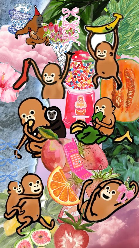 MONKEYUUU WALLPAPER🐒🐒🐒🐒 Your Aesthetic, Connect With People, Creative Energy, Energy, Flowers, Animals, Pink