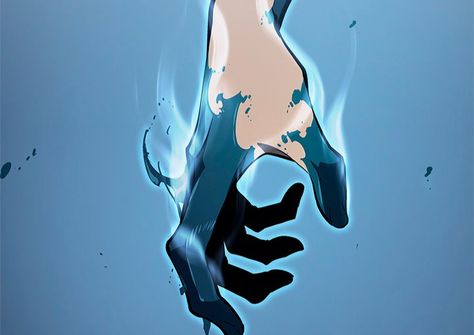 Power Up Reference, Superpower Drawing Reference, Water Power Reference, Rock Powers Magic, Blue Fire Power Aesthetic, Glowing Hands Magic, Water And Ice Powers, Fire Powers Drawing Reference, Water Manipulate Power