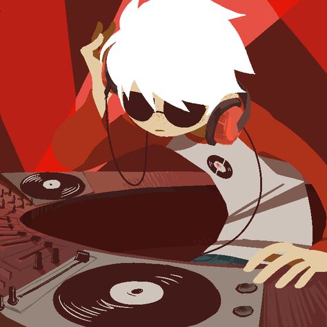 dave_strider headphones mirrorshards pixel red_baseball_tee solo track_art_contest turntables Dave Homestuck, Homestuck Background, Homestuck Tavros, Strider Homestuck, Homestuck Base, Homestuck Equius, Trolls Oc, Homestuck Dave Strider, Homestuck Sollux