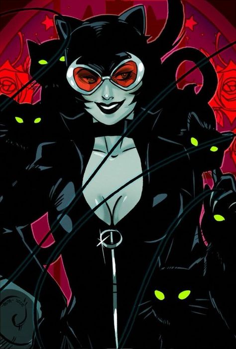 Here Kitty - Catwoman~ Cat Woman Fanart, Batman Backgrounds, Catwoman Comic, Catwoman Selina Kyle, Bad Kitty, Art Deco Artwork, Gotham Girls, Comic Villains, Bad Bad