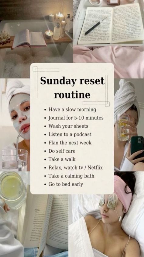 Sunday Rest, Morning Routine Checklist, Sunday Reset, Sunday Routine, Practicing Self Love, Self Care Bullet Journal, Vie Motivation, Get My Life Together, Self Confidence Tips