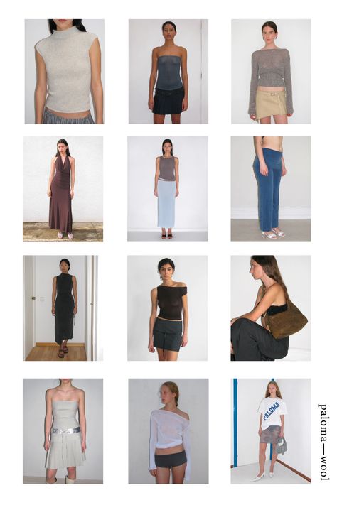 A photo collage of the brand Paloma Wool Paloma Wool Outfit, Paloma Wool Campaign, Paloma Wool Aesthetic, Paloma Wool, Body Outfit, Wool Clothing, Branding Photoshoot, Girly Fashion, Fashion Photoshoot