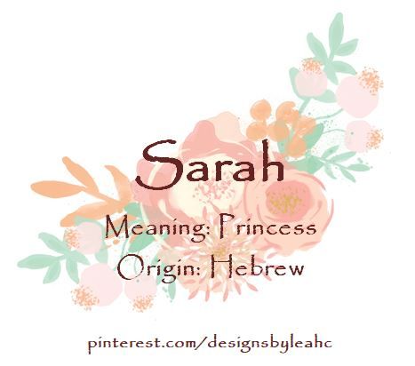 Baby Girl Name: Sarah. Meaning: Princess. Origin: Hebrew. Sarah Meaning, Names With Meaning Unique, Baby Girl Names With Meaning, Girls Names Vintage, Unique Baby Girl Names, Meaningful Baby Names, Female Character Names, Girl Names With Meaning, Baby Girl Name