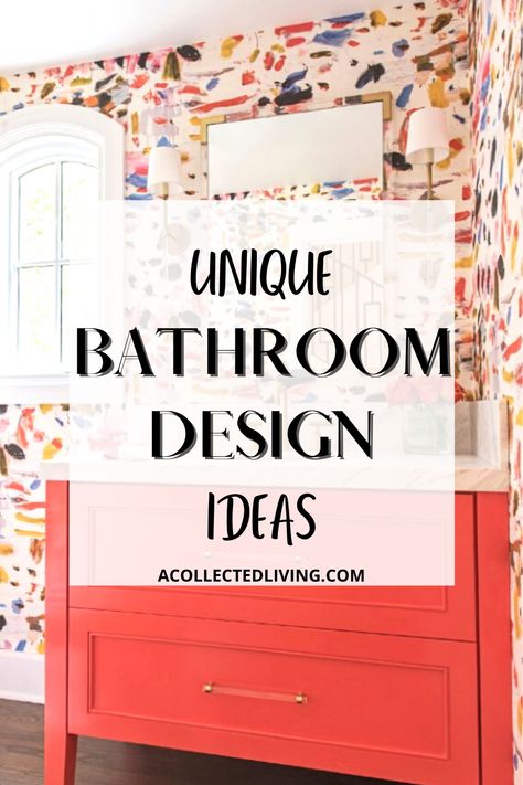 Abstract Bathroom Ideas, Unique Bathroom Paint Ideas, Vibrant Small Bathroom, Fun Bathroom Design Ideas, Bright Bathroom Tiles, Fun Bathroom Lighting, Bright Blue Bathroom Walls, Bold Color Bathroom Ideas, White Bathroom Colorful Accents