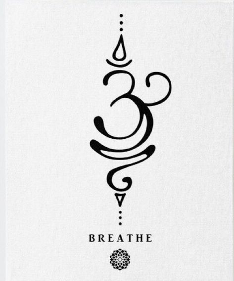 Breath Symbol Tattoo Ideas, Spiritual Chest Tattoos, Breathe Symbol, Boxing Gloves Art, Om Tattoo Design, Inspirational Wall Quotes, Om Tattoo, Spiritual Tattoos, Symbol Tattoos