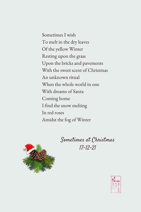 December Poems, Xmas Poems, Christmas Poems For Cards, Short Christmas Poems, Christmas Poetry, Christmas Poem, Christmas City, Hate Christmas, Santas Coming