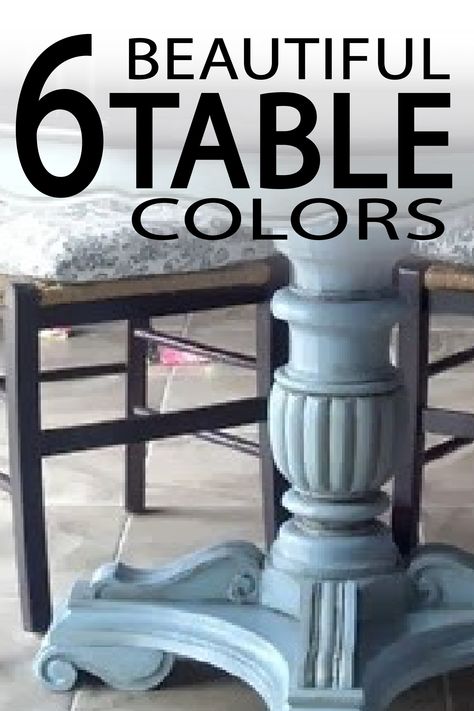 Painted Furniture Ideas | 6 Great Paint Colors for Kitchen Tables - Painted Furniture Ideas Diy Paint Ideas, Best Paint Colors For Kitchen, Paint Colors For Kitchen, Kitchen Table Diy, Painted Furniture Ideas, Painted Kitchen Tables, Dining Table Makeover, Painted Dining Table, Kitchen Table Makeover