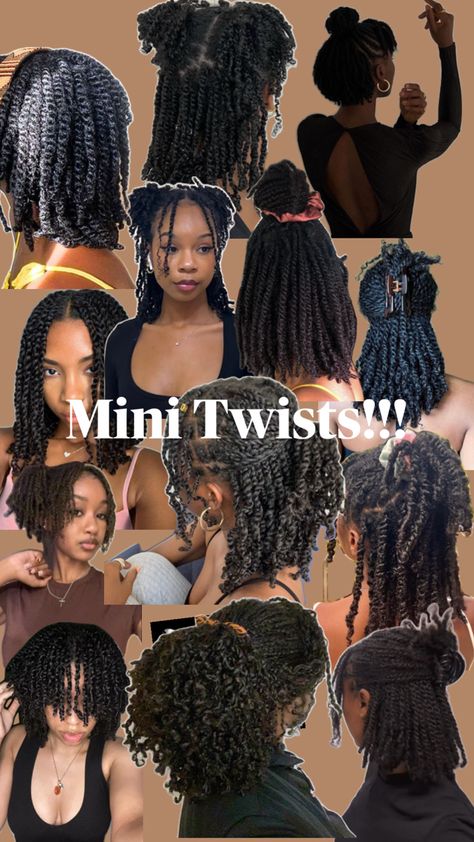 mini twist hair inspo Hairstyle For Black Hair, Length Retention, Twist Hair, Mini Twists, Protective Style, Braid Tutorial, Twist Hairstyles, Protective Styles, Protective Hairstyles