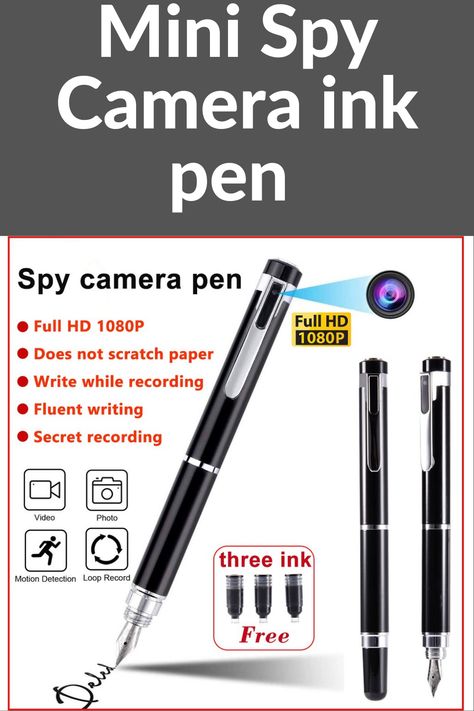 Mini Spy Camera ink pen Hidden, camera full HD Recording Spy Pen Camera, #Spycamerahidden#Spy Camera#Hiddencamera#Hidedencamerapen Spy Pen Camera, Mini Spy Camera, Pen Camera, Scratch Paper, Spy Camera, Hidden Camera, Cctv Camera, Ink Pen, Cool Gadgets