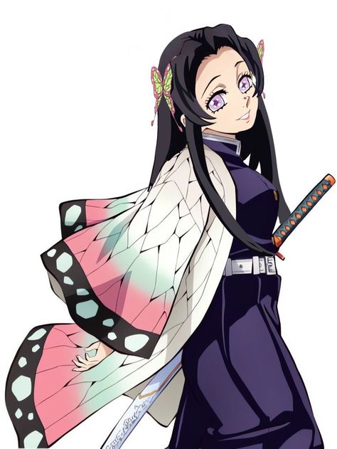 Made by me :3! I edited an official shinobu art Shinobu Kochou Official Art, Kanae Official Art, Demon Slayer Kanae, Shinobu Official Art, Shinobu Sister, Kanae Kocho Manga Art, Shinobu Art, Butterfly Sisters, Kanae Kocho