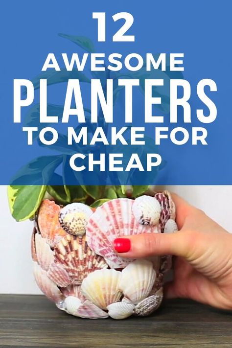 Planter Crafts Diy Projects, Home Made Planters, Making Planters Diy, Table Top Planter Ideas, Diy Home Decor Pots & Planters, Resin Planters Diy, Diy Pots For Plants Recycle, Small Planter Ideas, Diy Plant Pots Upcycle