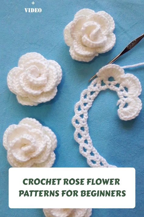 Crochet Rose Flower Patterns For Beginners #Crochet Crochet Rose Free Pattern, Crochet Roses Free Pattern, Crochet Roses, Crochet Rose Pattern, Advanced Crochet, Beginners Crochet, Crochet Knit Stitches, Sweet Smile, Pattern Simple