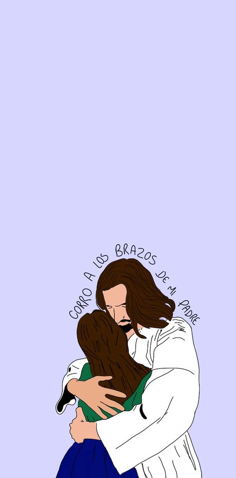 Jesus Y Yo, Jesus Hugging Me, Mexican Wallpaper Aesthetic, Jesus And Me Illustration, Jesus Love Images, Jesus Christ Illustration, Collage Photo Frame Design, Catholic Wallpaper, Jesus Saves Bro