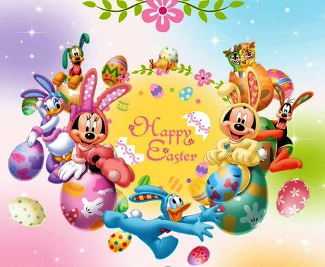 Happy Easter! Mickey Mouse Easter Wallpapers, Mickey Easter, Happy Easter Wallpaper, Happy Easter Pictures, Minnie Mouse Drawing, House Movie, Easter Background, Disney Planner, Easter Photography