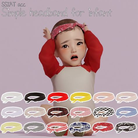 acc)simple headband for infant Sims4 Pose, Sims 4 Infant, Infant Accessories, Sims 4 Cas Background, Plastic Bag Crafts, Sims 4 Tattoos, Sims Baby, Sims 4 Cc Kids Clothing, Simple Headbands