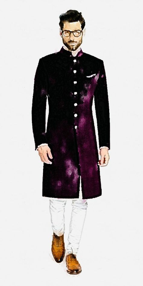 Mens Party Wear Illustration, Mens Traditional Wear Illustration, Mens Fashion Illustration Indian, Sherwani Illustration, Male Illustration Fashion, Mens Wear Illustration, Party Wear Illustration Sketches, Traditional Wear Illustration, Ethnic Wear Illustration