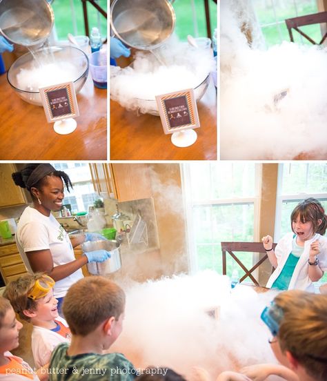 A great blog post about an awesome science party! Science Theme Party, Science Themed Party, Science Birthday Party Ideas, Scientist Birthday Party, Mad Scientist Birthday, Mad Science Party, Scientist Birthday, Mad Scientist Party, Scientist Party