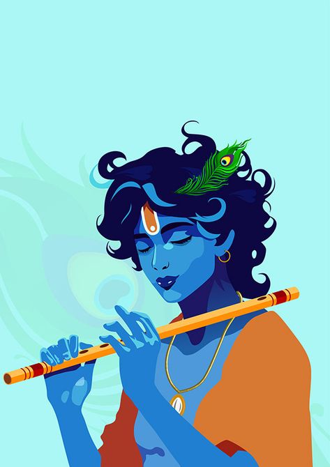 Radha Krishna Digital Painting, Lord Krishna Illustration Art, Krishna Illustration Art Wallpaper, Sree Krishna Drawing, Lord Krishna Illustration, Krishna Illustration Art, Krishna Vector Art, Krishna Painting Abstract, Krishna Digital Painting