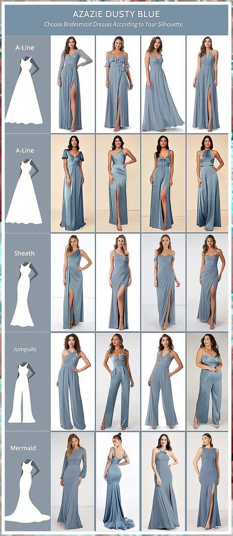 For the bride seeking a storybook ending, shop Amazon's jumpsuits. Blue Bridesmaid Dresses Winter, Summer Wedding Theme, Dusty Blue Bridesmaid Dress, Dusty Blue Bridesmaid, Bridesmaid Dresses Dusty Sage, Winter Bridesmaid Dresses, Wedding Themes Summer, Spring Summer Wedding, Dusty Blue Bridesmaid Dresses