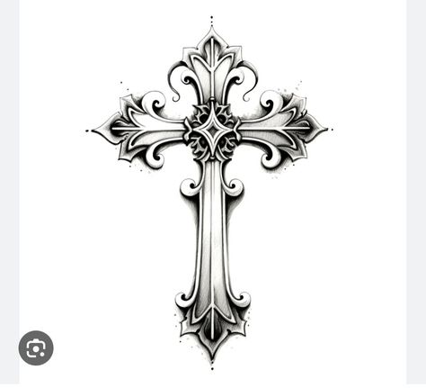 Detailed Cross Tattoo, Cross Tattoo Design, Cross With Wings Tattoo, Crucifix Tattoo, Cruz Tattoo, Half Sleeve Tattoos Sketches, Unique Cross Tattoos, Aztec Tattoos Sleeve, Pictures Of Tattoos