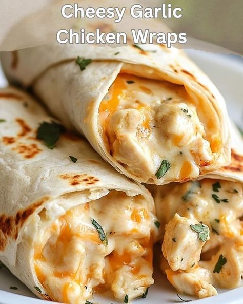 Emily recipes | Savory Garlic Parmesan Chicken Wraps with Melted Cheese | Facebook Cheesy Garlic Chicken, Chicken Bacon Recipes, Stuff Chicken, Easy Bbq, Chicken Stuffed, Recipes Savory, Garlic Parmesan Chicken, Parmesan Chicken, Food Babe