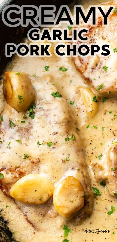 Creamy Garlic Pork Chops, Garlic Pork Tenderloin, Pork Loin Chops Recipes, Garlic Pork Chops, Pork Steak Recipe, Boneless Pork Chop Recipes, Pork Chop Recipes Crockpot, Pork Chops And Gravy, Pork Chop Recipes Baked