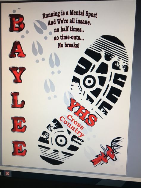 XC t-shirt design idea Cross country Sports Locker Decorations Cross Country, Cross Country Locker Decorations Ideas, Xc Locker Signs, Senior Poster Board Ideas Track, Senior Track Poster Ideas, Senior Night Cross Country Posters, Cross Country Float Ideas, Senior Poster Board Ideas Cross Country, Cross Country Locker Signs Ideas