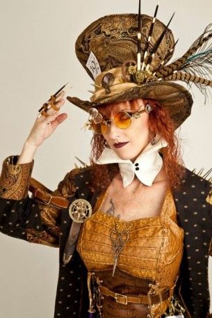 The Lady Mad Hatter Steampunk Mad Hatter, Steampunk Hatter, Clothing Drawing, Mad Hatter Costume, Mode Steampunk, Steampunk Couture, Steampunk Women, Steampunk Hat, Lady Like