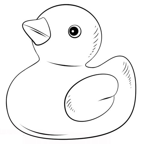 Duck Coloring Sheet, Rubber Duck Drawing, Preschool Drawing, Duck Coloring Pages, Drawing Tuts, Pineapple Painting, Inspired Images, Duck Drawing, Bee Coloring Pages