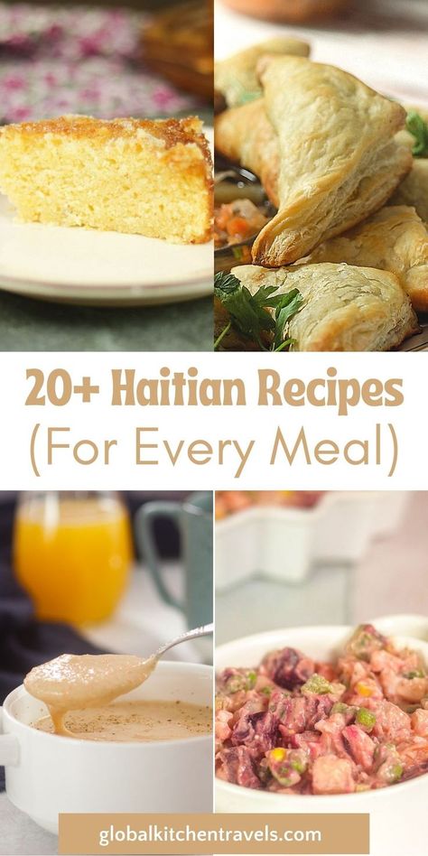 The best collection of Authentic Haitian Food Recipes including Haitian Spaghetti, Plantain Porridge, Beet Salad, Pate, Haitian Cake and more... Haitian Recipe || Lunch and Dinner Recipes || Breakfast Recipes Haitian Kremas Cheesecake, Haitian Dinner Recipes, Haitian Breakfast Recipes, Chiktay Haitian Recipes, Haitian Boulette Recipe, Haitian Side Dishes, Healthy Haitian Food Recipes, Easy Haitian Recipes, Haitian Macaroni Salad