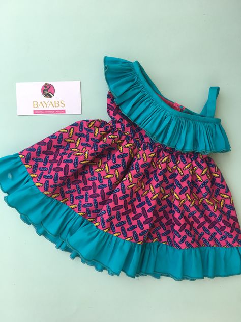 Kids Kitenge Dress Designs, Baby Ankara Style Girl, Ankara Dress For Girl Child, Children's Clothes Ankara, Ankara For Kids Girls Children, African Kids Clothes, Ankara Styles For Kids, Dress African Print, Kids Blouse