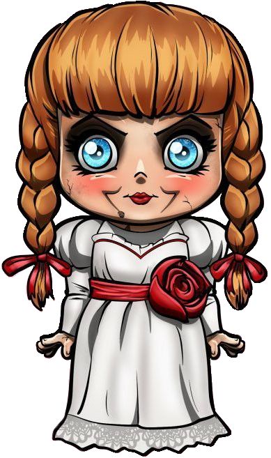 Halloween Cartoon Characters Drawing, Annabelle Doll Drawing, Annabelle Drawing, Cartoon Horror Characters, Annabelle Horror, Dibujos Halloween, Spooky Character, Scary Drawings, Halloween Wood Crafts