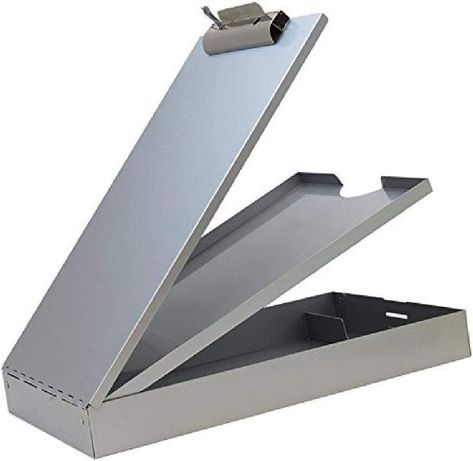 , Recycled Aluminum Dual Storage Form Holder with High Capacity Clip, Assembled in USA, Silver Cruiser-Mate Clipboard With Storage, Clipboard Storage, Folder Organization, Tray Design, Paper Board, School Accessories, Document Holder, Metal Products, Compact Storage