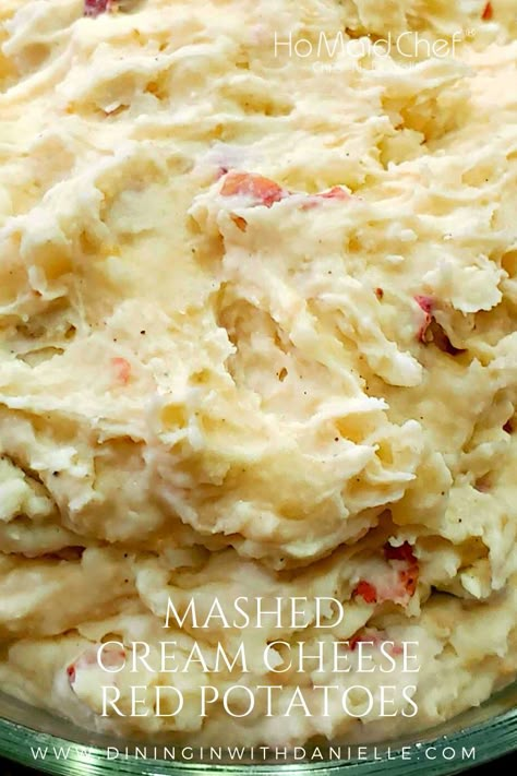 Mashed Cream Cheese Red Potatoes Mashed Potatoes Recipe Cream Cheese, Mashed Potatoes With Skin, Twice Baked Mashed Potatoes, Red Skin Mashed Potatoes, Cream Cheese Mashed Potatoes, Recipes Potatoes, Creamy Garlic Mashed Potatoes, Mashed Red Potatoes, Cream Cheese Potatoes