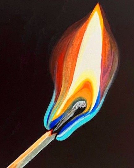 Two Dimensional Art Drawings, Serialism Paintings, Painting With Led Lights, Acrylic Painting Ideas Meaningful, Drawings Of Flames, Different Composition Art, The Dye Painting, Mind Blowing Art, Non Representational Art Drawing