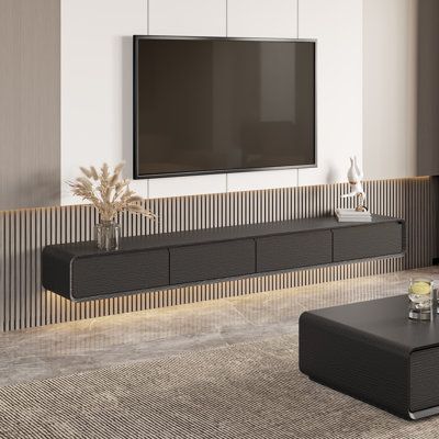 Floating Tv Stand Modern, Tv Stand Modern, Floating Tv Console, Floating Entertainment Center, Wood Media Console, Living Tv, Modern Tv Wall, Floating Tv Stand, Floating Tv