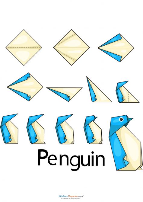 Free and printable origami templates are the perfect summer activity for your kids! Simply print and provide them with paper to see Penguin Origami, Printable Origami, Dragon Origami, Easy Origami Animals, Origami Penguin, Basic Origami, Origami Templates, Origami Swan, Kids Origami