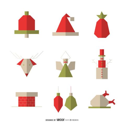 Geometric flat Christmas icon set #AD , #ad, #AFF, #flat, #set, #icon, #Geometric Geometric Icons, Flat Design Icons, Christmas Elements, Background Watercolor, Santa Hats, Christmas Icons, Educational Projects, Christian Christmas, Layout Template