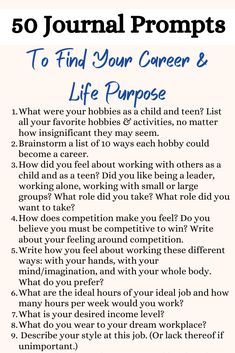 Discover 50 deep journal prompts to find your purpose. Let these journaling ideas help you discover your passion if you're feeling lost in your career. #journalprompts #journaling #career #success #purpose #passion #selfdiscovery #journalideas Journal Prompts For Finding Your Passion, Questions To Find Your Passion, Journal Prompt For Career, Journal Prompts To Find Your Passion, Find Passion In Life, Career Journal Ideas, Journal Prompts For Career Change, Career Manifestation Journal Prompts, Finding Your Career