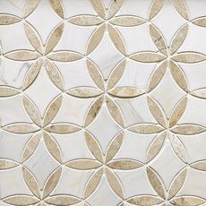 Marseille Crema Royal Dolomite Waterjet Mosaic Grey Painted Floor, Waterjet Mosaic Tile, Waterjet Marble, Parts Of Stairs, Lake Minnetonka, Grey Flooring, Tile Pattern, Diamond Mosaic, Marble Mosaic