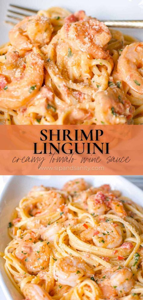 Indulge in a delightful culinary adventure with our Creamy Shrimp Linguine! Perfect for a special date night or intimate dinner party, this recipe is a seafood lover's dream. Try it tonight and let the flavors steal the show! Creamy Shrimp Linguine, Italian Seafood Pasta, Shrimp Linguine Recipe, Shrimp Linguini, Creamy Seafood Pasta, White Wine Pasta Sauce, Seafood Linguine, Shrimp Linguine, Creamy Shrimp Pasta