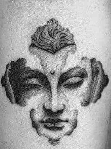 50 Best Dotwork Tattoos And Minimalistic Tattoo Ideas | YourTango Boodha Tattoo, Dotwork Tattoo Mandala, Beautiful Pencil Drawings, Buddha Tattoo Design, Polynesian Tattoos, Buddha Tattoos, Dot Tattoos, Stippling Art, Buddha Tattoo