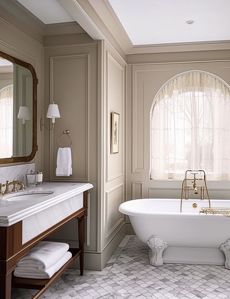 Fall in Love with an Unparalleled English-Style Bathroom Steve Tiek, Corner Jetted Tub, تصميم دورة مياه, Tranquil Bathroom, Traditional Bathrooms, Colonial Interior, English Interior, French Style Homes, Traditional Interior Design