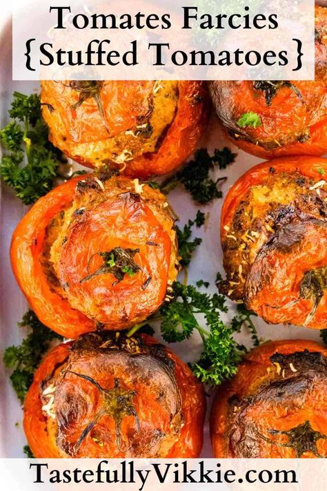 The Best Tomates Farcies {French Stuffed Tomatoes Recipe} Scottish Beef Stew, Healthy Pulled Pork, Slow Cooker Beef Curry, Stuffed Tomato, Tahini Salad Dressing, Lamb Salad, Slow Cooker Bolognese, Steak And Chips, Slow Cooker Roast Beef