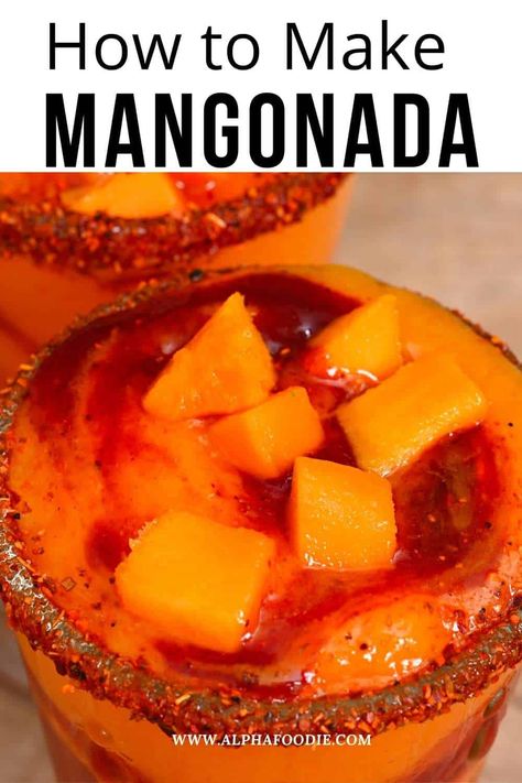 Are you ready to make the best mangonada recipe? Learn how to make this frozen mango treat that is sweet, spicy, and tangy! Just five simple ingredients - and no cooking at all! Enjoy this mango chamoyada on a hot summer day! Mangonada Recipe, Cold Drinks Recipes, Frozen Mango, Homemade Chips, Mango Recipes, No Cooking, Hot Chocolate Recipes, Healthy Energy, Tasty Bites