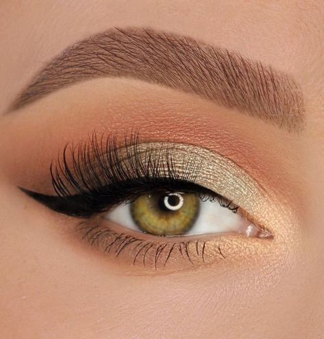 Pink Gold Eye Makeup, Eyeshadow Soft Glam, Anastasia Beverly Hills Nouveau, Cat Eyelashes, Lashes Short, Olive And Gold, Half Lashes, Lash Looks, Halo Eye Makeup