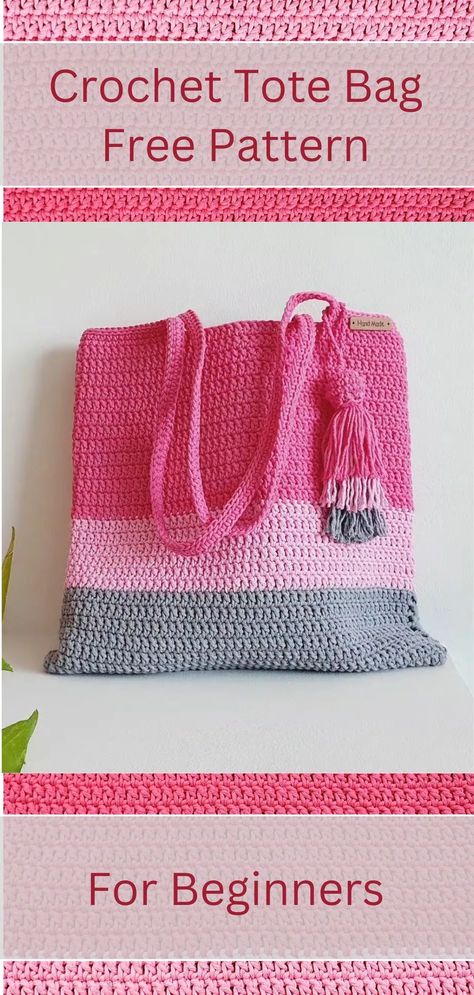 Crochet Tote Bag is wonderful crochet idea For Beginners. You will need the simplest crochet technique to follow the instructions and make this wonderful creation. Crochet Bag Pattern For Beginners, Easy Small Crochet Bag, Easy Bag Crochet Pattern Free, Beginner Crochet Bag Tutorial, Simple Bag Crochet Free Pattern, How To Knit A Bag For Beginners, Beginner Crochet Tote Bag, How To Crochet A Purse For Beginners, Free Crochet Bag Patterns Handbags