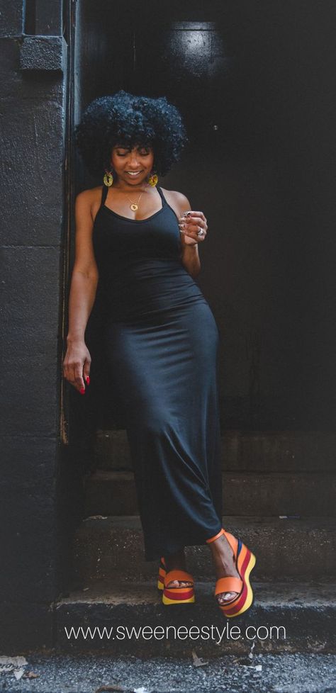 Black Summer Dress Outfit Classy, Black Girls Style Fashion, Spring All Black Outfit, Cute Summer Outfit Ideas Black Women, Black Woman Fashion Summer, Black Woman Sundress, Summer Fashion 2024 Black Women, Black Women Dress Outfits, Weekend Looks Women Casual